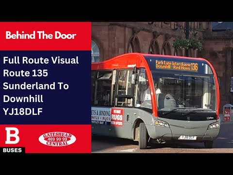 FULL ROUTE VISUAL | Nexus Bus Route 135 - Sunderland To Downhill + Return | YJ18DLF