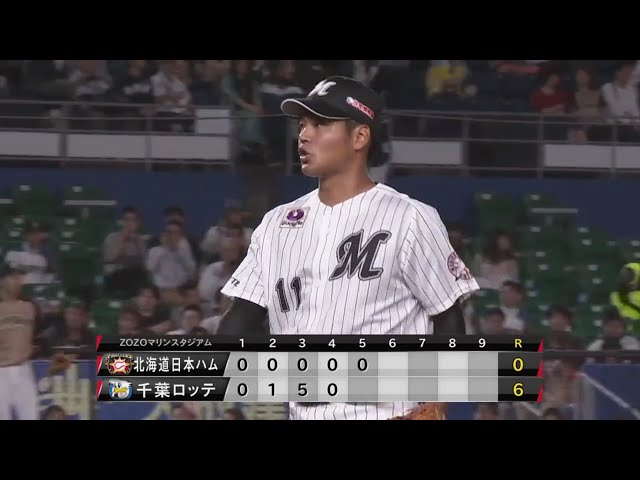 【5回表】2年ぶりの勝利を!! マリーンズ・佐々木が見逃しの三振を奪う!! 2019/7/9 M-F