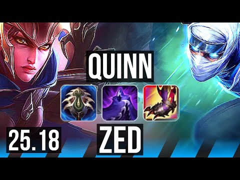 QUINN vs ZED (MID) | Dominating | EUW Master | 25.18