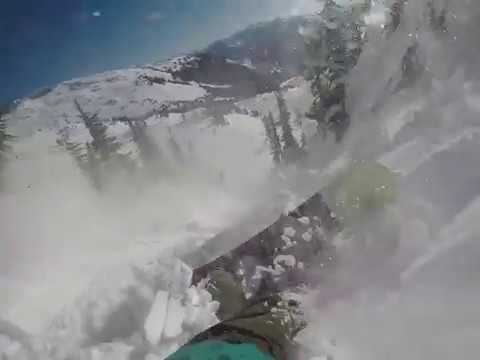 Whistler Snowboarder causes Avalanche but is saved by Airbag Video