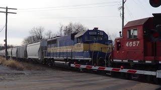 preview picture of video 'DM&E Leads CP Mixed Freight Train on Top of Rutledge Hill'