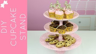 How To Make a DIY Dollar Store Cupcake Stand // Lindsay Ann Bakes