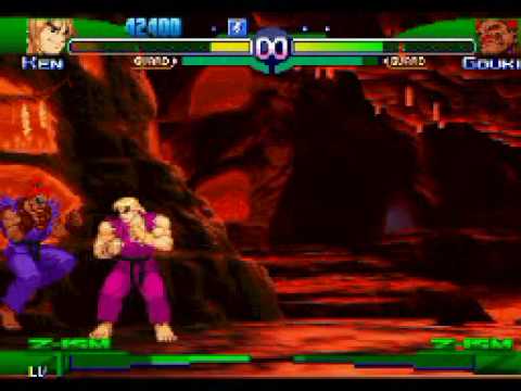 Street Fighter Alpha 3 - Ken vs Shin Akuma (Gouki) Hardest!