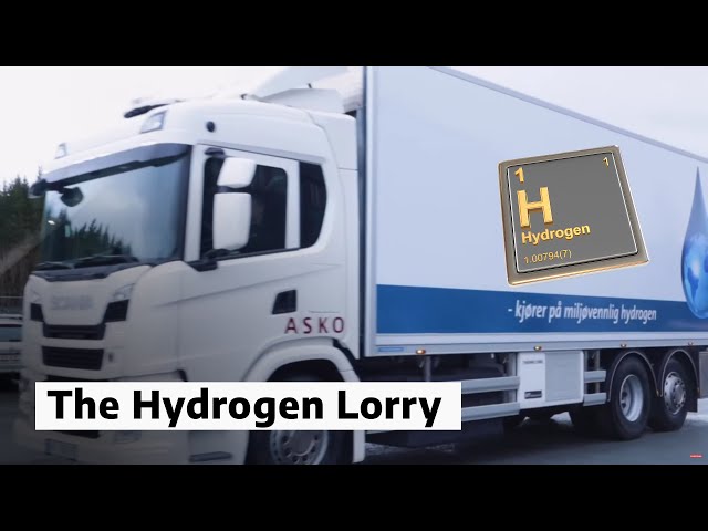 Asko's hydrogen-powered goods lorry at the official opening. Photo: Karianne Hogne Teigland