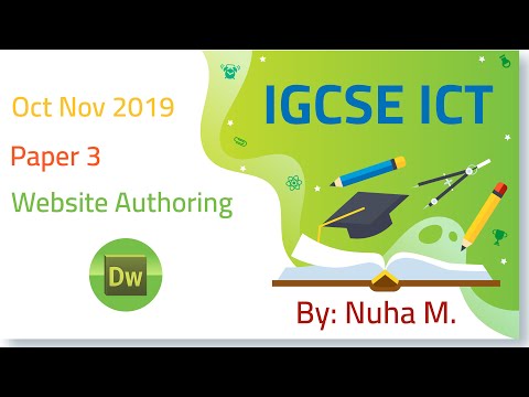 IGCSE ICT Oct Nov 2019 Paper 3 Website Authoring Dreamweaver