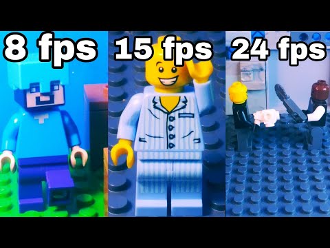 lego stop motion 8 fps vs 15 fps vs 24 fps