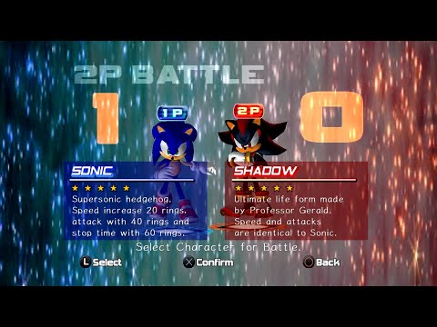 Sonic Adventure 2: Battle (2001) 2-Player Local Co-Op Multiplayer - Sonic & Shadow (Battle & Racing)