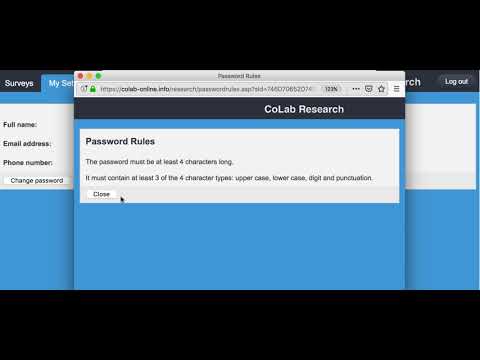 CoLab Research: Logging in and changing your password.