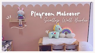 Playroom Makeover 2023 | Scallop Wall Border Ideas(Part 2)✨🤗 #playroommakeover #playroomorganization