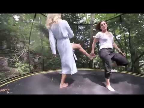 Amy Jo practices her ranger moves with Sonya Salomaa