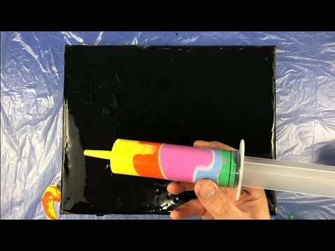 Acrylic Pour Painting With A Large Syringe