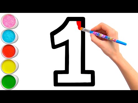 Learn 1 to 10 Numbers Glitter Drawing, Painting and Coloring for Kids & Toddlers | Learning #285