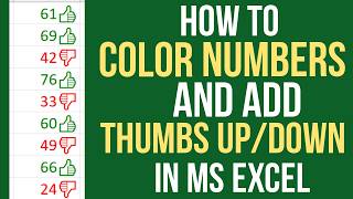 How to Color Numbers and Add Thumbs Up/Down in Excel | Easy Excel Formatting Tutorial | Color Number