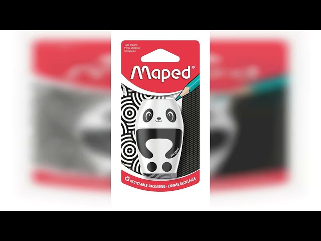 Vídeo relacionado con Maped - Material Escolar - Sacapuntas Shakky - Sacapuntas con Depósito - Tiene 1 Orificio para Afilar - Gran Capacidad de Reserva - Diseño Lúdico de Panda