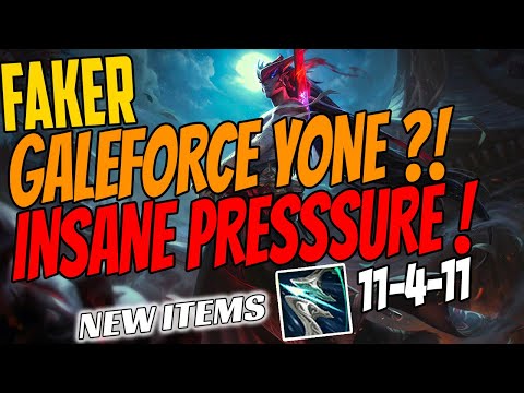 T1 Faker Plays YONE Mid vs Ekko - Challenger Gameplay - New Items Season 11 - Faker's Galeforce Yone