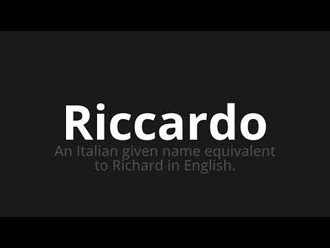 How to pronounce Riccardo