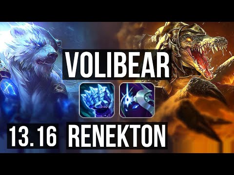 VOLIBEAR vs RENEKTON (TOP) | Rank 6 Voli, 4/2/8 | NA Grandmaster | 13.16