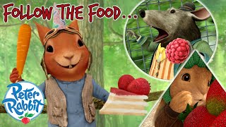 @Peter Rabbit  - Follow The FOOD! 🍰 🍓🥕🍎 |  30+ Minutes Compilation | Cartoons For Kids