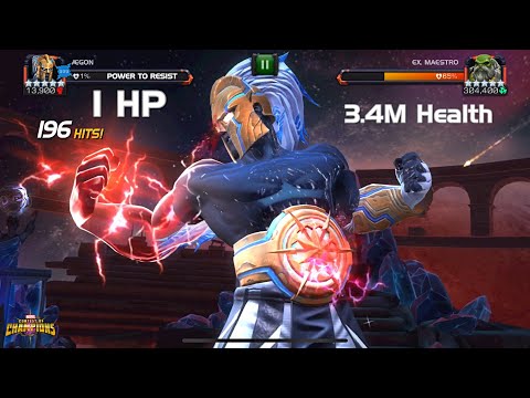 1HP Ægon VS Ex. Maestro lol Battle Power to Resist - Marvel Contest of Champions
