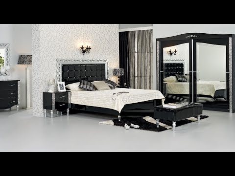 احدث غرف نوم - غرفة نوم مودرن احدث  موديل - اجمل غرف نوم ابيض في اسود - black and white bedroom2018