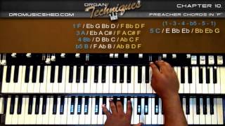 Organ Preacher Chords in F (Organ Techniques) How to play Gospel Organ Tutorial
