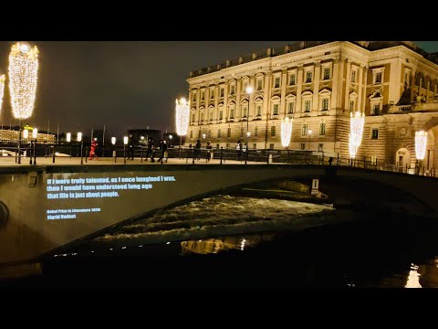 Stockholm Walks: Strömgatan to Stortorget. Relaxing night walk during Nobel Week Lights