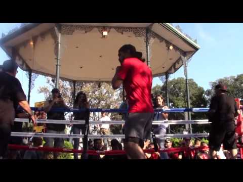 Alfredo Angulo shadowboxes