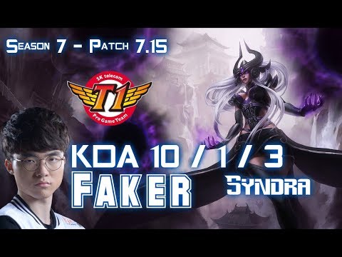 SKT T1 Faker SYNDRA vs JAYCE Mid - Patch 7.15 KR Ranked