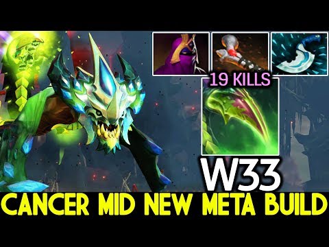 W33 [Viper] Cancer Hero Mid New Meta Build Rod of Atos 7.22 Dota 2