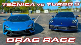 3 Reasons why I hate the Porsche Turbo S * Huracan Tecnica 1/4 Mile vs Turbo S