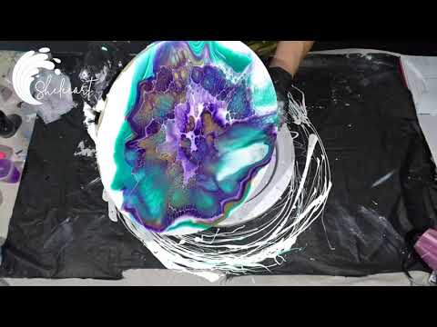 126. Sheleeart - Acrylic Fluid Artist - This is my first bloom in my new completed studio.