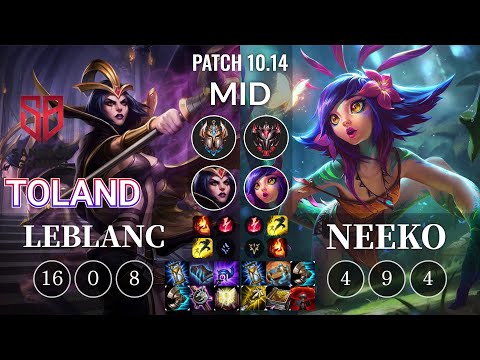 SB TolanD LeBlanc vs Neeko Mid - KR Patch 10.14