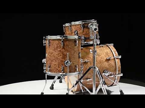 Sonor Prolite 4pc Studio Shell Pack 10/12/14/20 Chocolate Burl image 8
