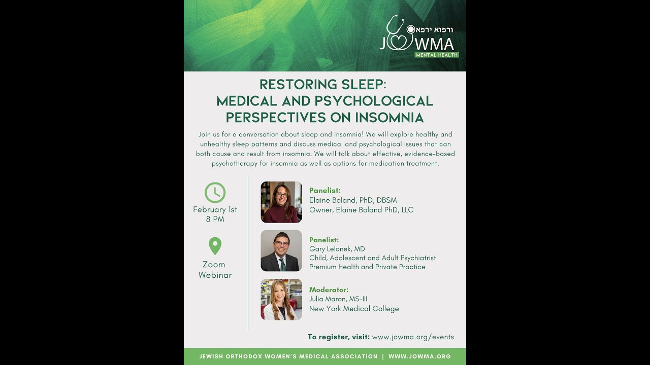 Restoring Sleep: Medical and Psychological Perspectives on Insomnia