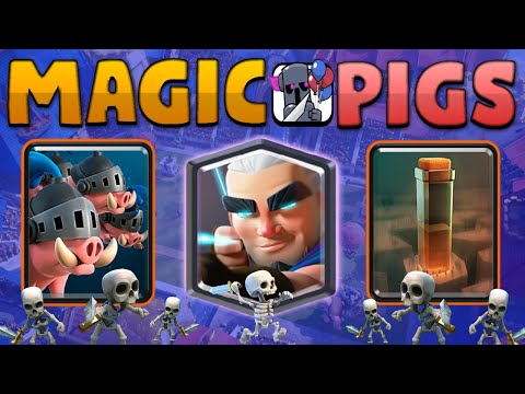 Clash Royale - LADDER - ROYAL HOGS (cycle), MAGIC ARCHER, EQ & FLEX'N THAT NEW EXCLUSIVE PEKKA EMOTE