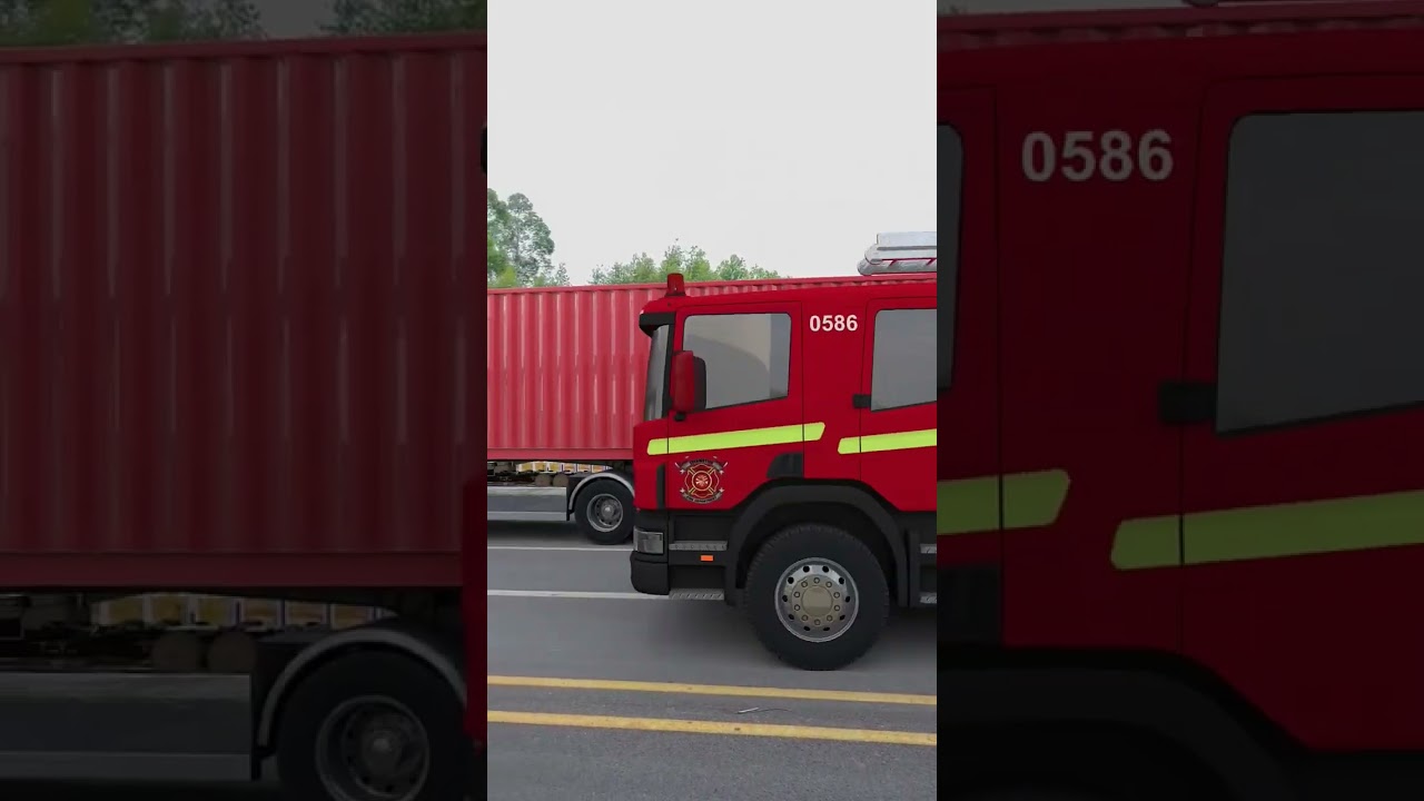 Give way to the fire truck🚒3D Special Effects | 3D Animation #shorts #vfxhd