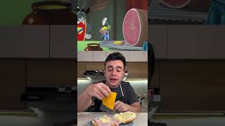 FIZ O SANDUÍCHE DO TOM E JERRY! 🥹 #tomejerry #tomandjerry #sanduiche #dublando