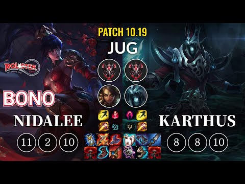 KT Bono Nidalee vs Karthus Jungle - KR Patch 10.19