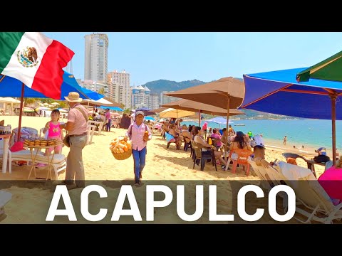 Walking Tour Acapulco Beach, Mexico 2022. Is the Beach still Dangerous?