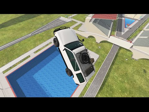Crazy Vehicle High Speed Jumping in the Pool and Crash - Boom - BeamNG drive