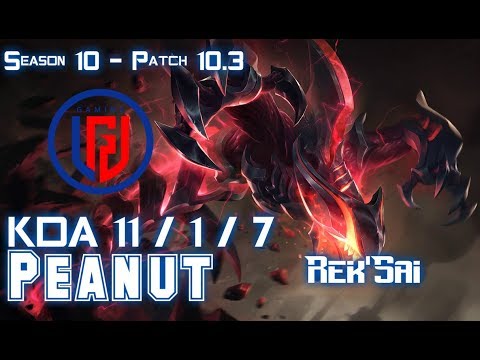 LGD Peanut REK'SAI vs CAMILLE Jungle - Patch 10.3 KR Ranked