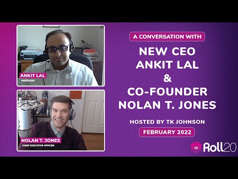 Roll20 Announces New CEO, Ankit Lal with Co-Founder ... - YouTube