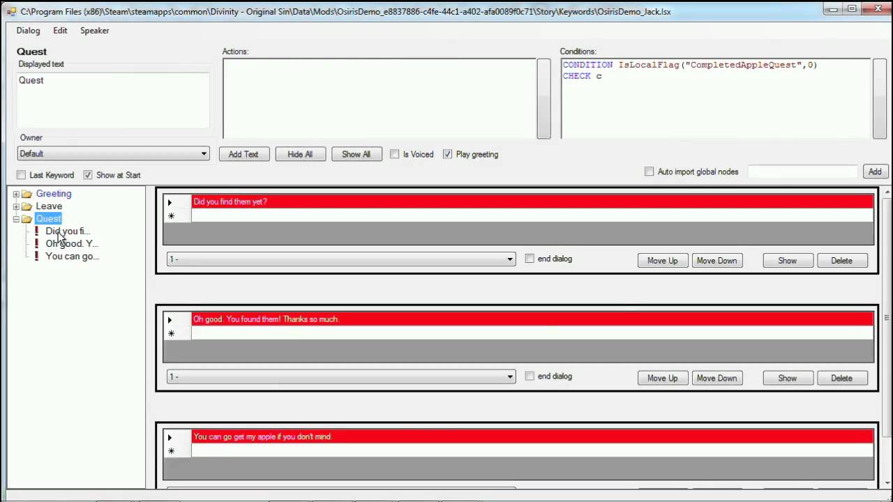Divinity Engine Tutorials - Scripting Databases (2)