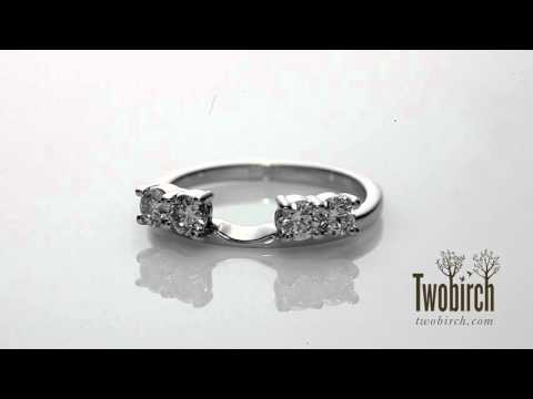 0.5 CT. Graduated Four Stone Shared Prong Set Ring Wrap - TwoBirch  TB-WRAP-0004-WG-H
