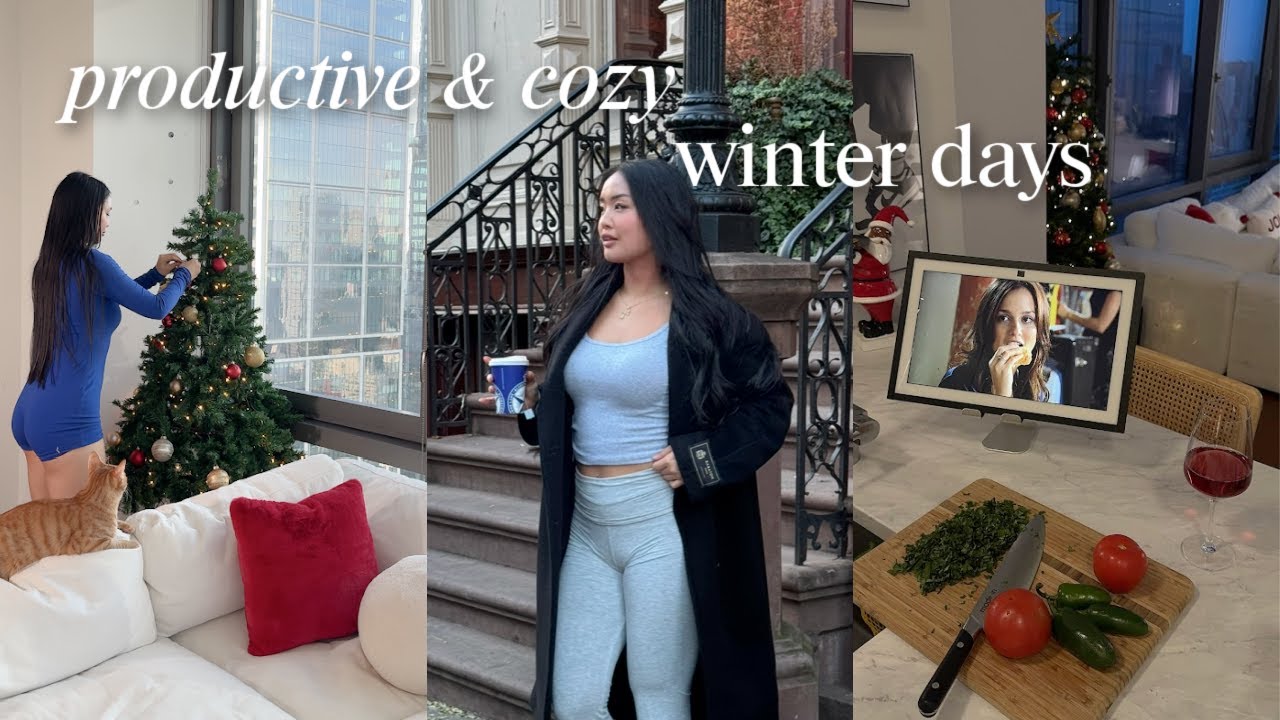 cozy winter arc vlog☁️ | decorating my apartment, healthy habits, cooking, & self care vibes