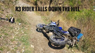 preview picture of video 'R3 Rider Falls down the hill | Tiger Falls | Uttrakhand'
