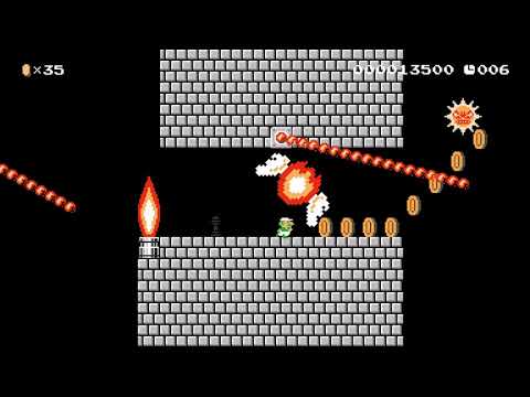 Fire Castle Speed Run - Super Mario Maker 2 - Course World Gameplay