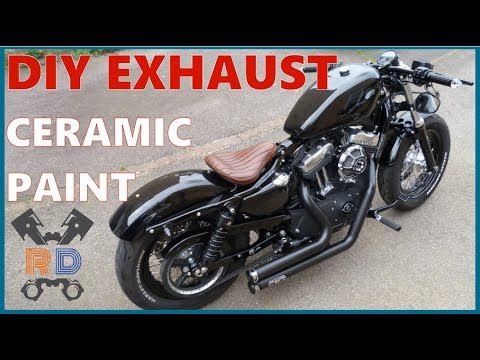 HOW TO: VHT Ceramic Spray Painting Exhaust Pipes | Harley Sportster 48