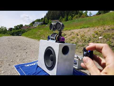 DIY portable Subwoofer with Minirigs 2.2.0 system outdoor test