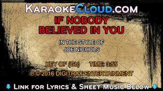 Joe Nichols - If Nobody Believed In You (Backing Track)